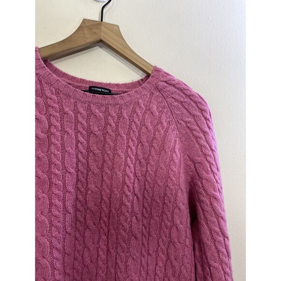 Vtg Y2K 90s Cable Knit Wool Academia Fisherman Sweater XL Preppy Cabincore Doll - Picture 4 of 14